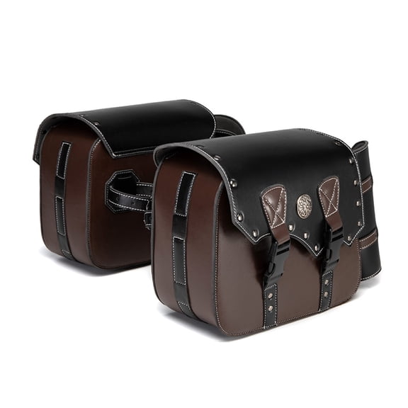 BQBQERT PU Leather Motorcycle Saddlebags Stylish Bag General Fit with Large Capacity & Easy Installation for Bike