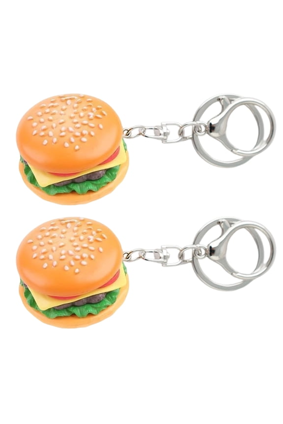 Pack of 2 Hamburger Keychains Gift Ready Packaging Any Occasion