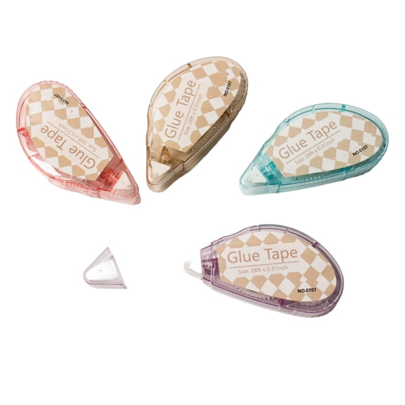 BQBQERT Pack of 4 Double Side Adhesive Tape Roller 8mmX8M Clear Adhesive Tape For Craft Scrapbooking Card Making 32M In Total