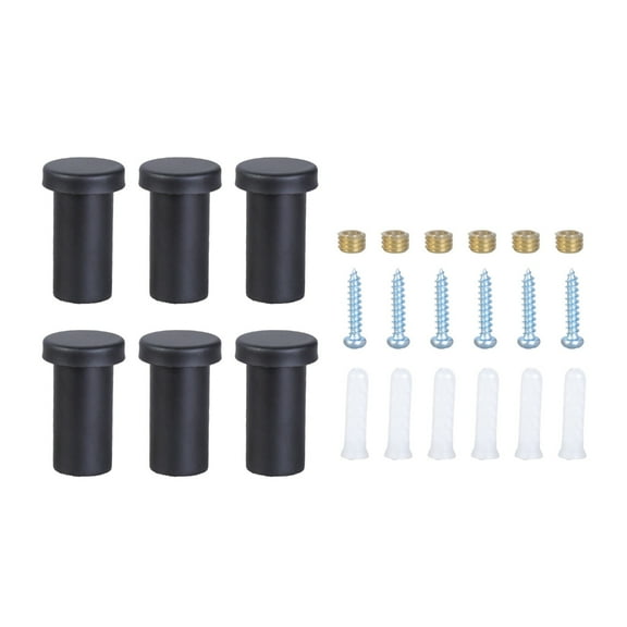 BQBQERT Pack of 6 Modern Coat Hooks with Screws Modern Black/Gold Wall Hooks Behind the Door Hangers For Efficient Home Storage
