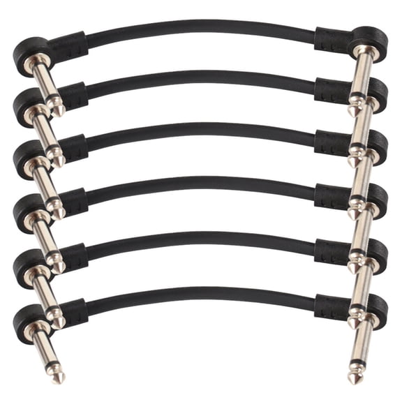 BQBQERT Pack of 6 Professional Guitar Pedal Cables Space Saving Guitar Patches Cables and Metal Texture for Pedalboards