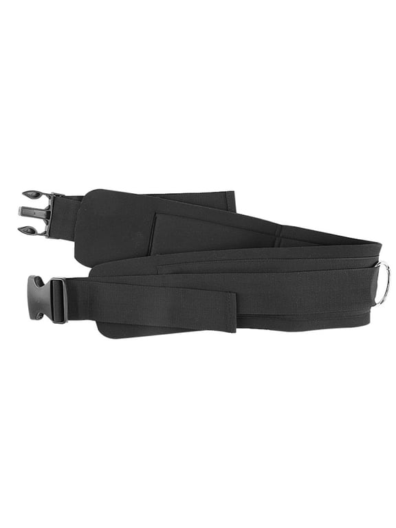 Padded Workout Dip Belt Black 52.8 x 4 In, Adjustable Buckle Closure, Wide Back Panel, Nylon Webbing Constructio