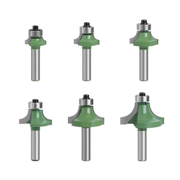 BQBQERT Planer Woodworking Tool Wood Milling Cutter 6Pcs 8MM Shank Roundover Cutter Router Bit Tipped Rounding Over Bit