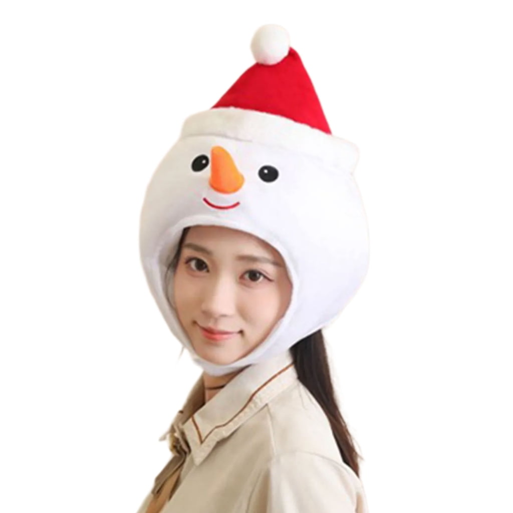 BQBQERT Plush Snowman Christmas Hat Festives Winter Warm Headwear for ...