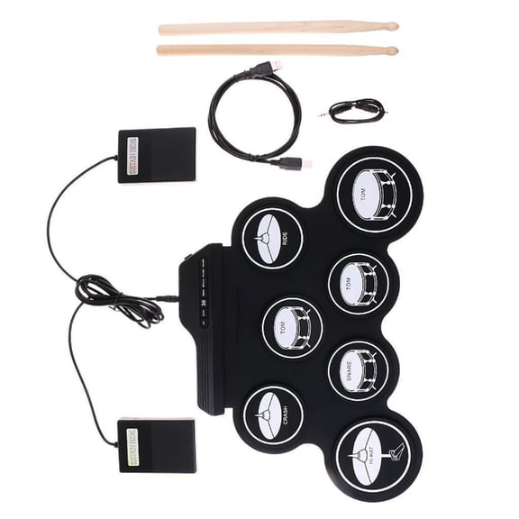 BQBQERT Portable Electronic Drum for Travel and Home Use USB Powered Sound Output