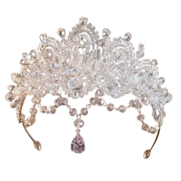 BQBQERT Premium Metal Bridal Crowns Headband Sparkling Wedding Crowns Hairpiece For Special Occasion Gentle Edges