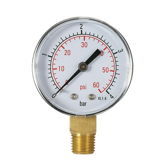 BQBQERT Pressure Gauge 0-4bar/0-60psi Air Compressor Hydraulic Pressure Meter with Double Scale Air Oil High Vacuum for Air