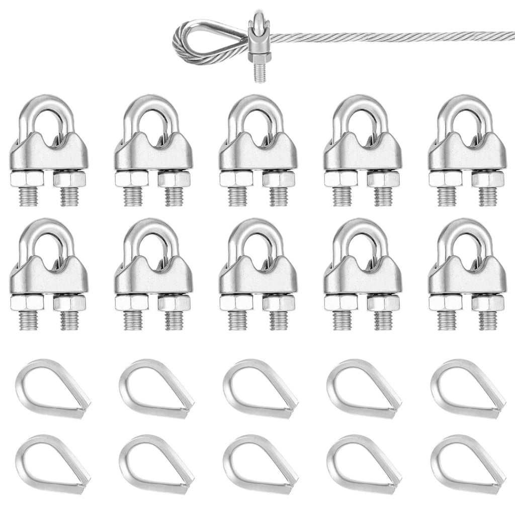 BQBQERT Professional Wire Rope Clamps Pack of 10 Weatherproof Hardware ...