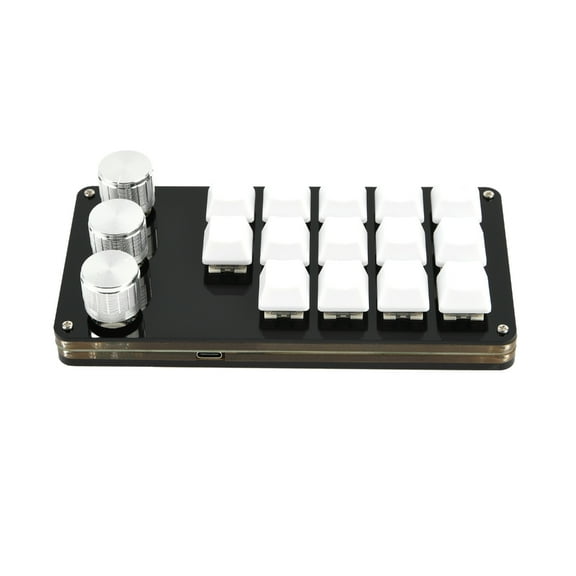 BQBQERT Programming Keyboard 3 Knob RGB 14 Keys Copy Pastes Button Photoshops Gaming Keypad Mechanical Hotswaps