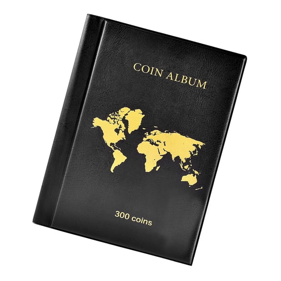 BQBQERT Protective Coin Holder Album 300 Pockets Leather Case Organizers For Currency Collections Pennies Quarters Organizing
