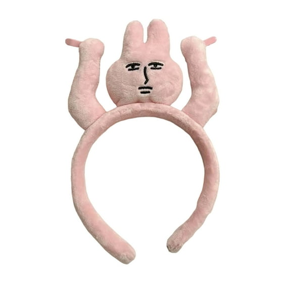 BQBQERT Rabbits Costume Headband for Washing Face Makeup Hiarband with Hair Clips Birthday Celebrations