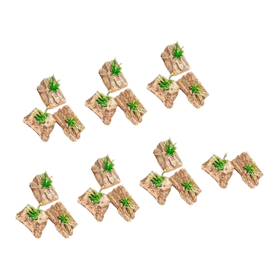 BQBQERT Reptiles Bark Plant Grass for Habitat Decors Branch with Leaves for Lizards Spiders Snake Hideouts