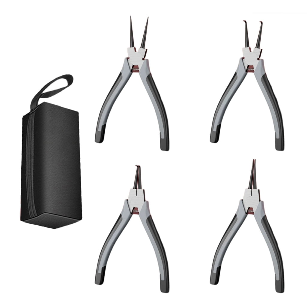 BQBQERT Retaining Rings Pliers Set with Comfortable Grip Handle, 4Pcs for Rings Removal, High Carbon Steel, Includes Pouches