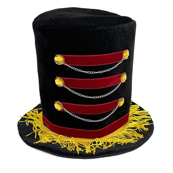 BQBQERT Rose Velutinous Lined Silk Hat Decorated With Golden Selectors Silver Fetters Oriented Party Addition For Festival