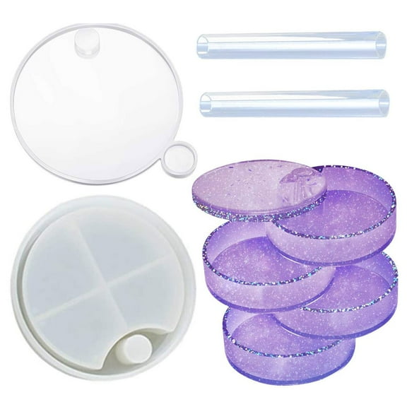 BQBQERT Round Multi-Layer Storage Box Container Molds Storage Box Mold Silicone Mold