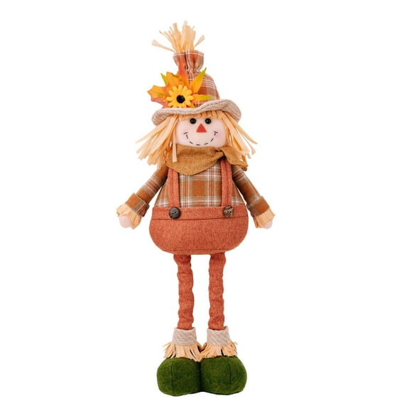 BQBQERT Scarecrow Telescoping Doll Figurine Tabletop Decoration for Thanksgiving Holiday