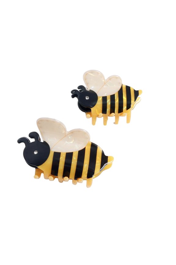 Set of 2 Cartoon Bees Hair Barrettes Unique Clamp Hairpin Hair Clip Stylish Bees Hair Accessory