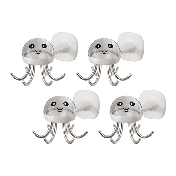 BQBQERT Set of 4 Versatile 360 Degree Swivel Hook Strong Load Bearing Wall Hangers for Kitchen and Bathroom Towel Hanging Rack