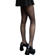 BQBQERT Sheer Tights,Spring Invisible Tights,Vertical Line High Waist Pantyhose Thigh High Stockings Control Top Pantyhose