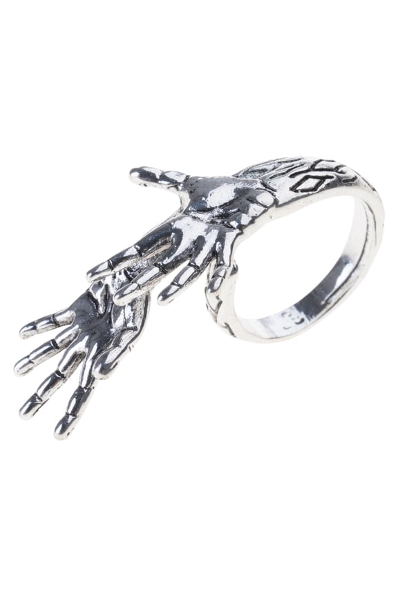 Skull Hands Design Rings For Men And Women Stylish Alloy Jewelry Perfect For Punk Enthusiasts