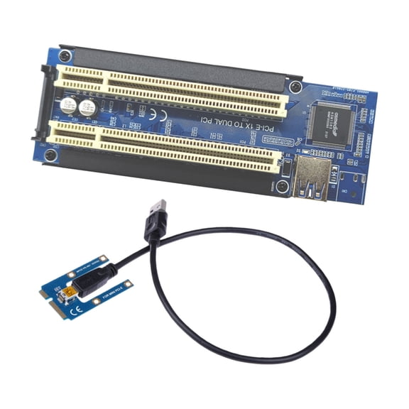 BQBQERT Small PCIE to Double Card High Efficiency Adapter Converter Board with USB Cable for Desktop PC ASM1083 Chip