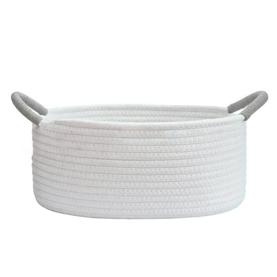 BQBQERT Soft Cotton Rope Basket for Toy Clothes Baby Room Organiser Desktop Sundries Storage Solution with Portable Handle