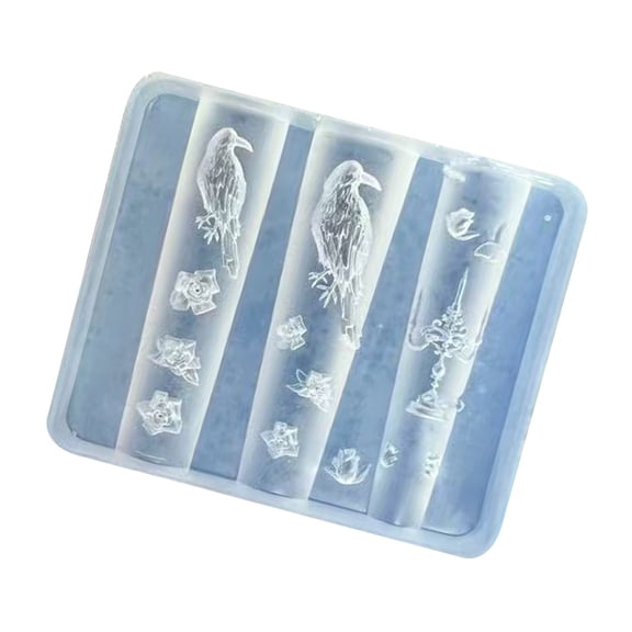 BQBQERT Soft Silicone Nails With Intricate Gothics Floral Designs for Customes Nails Decorations