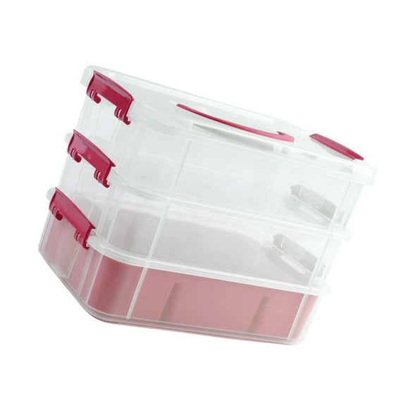 BQBQERT Stackable Box Large Capacity Storage Container 3 Layer Storage Box with Lid