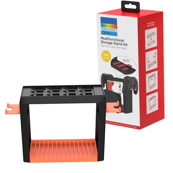 BQBQERT Storage Tower Dock Rack for NS2 Console Controller Charging Stand Game Card Organizers Station Multifunctional