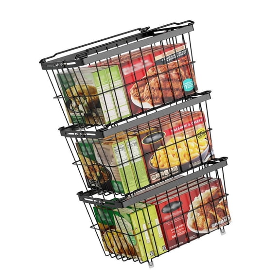 BQBQERT Strong Wire Storage Container For Refrigerator Modifiable Size Freezer Planner With Stackable Feature Clear Kitchen Cont