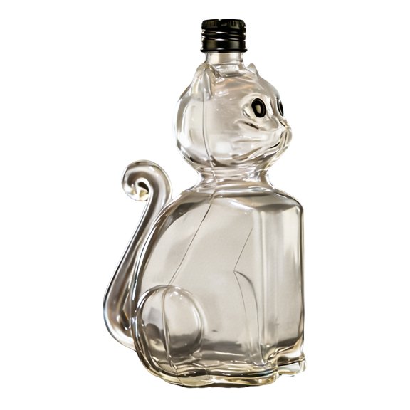 BQBQERT Sturdy Borosilicate Glass Cats Shape Whiskeys Decanter With Leak Cap Ideal For Liquor Preservations And Decors
