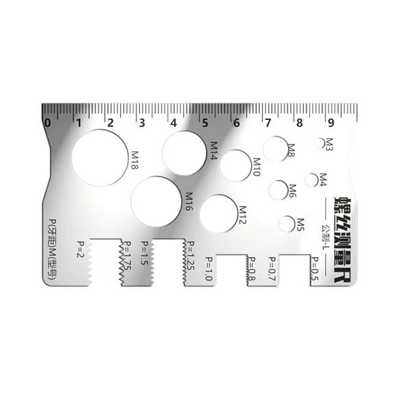 BQBQERT Sturdy Stainless Steel Thread Gauges For Identifying Metric Screw Pitches And Drill Bit Size Thread Measuring Tool