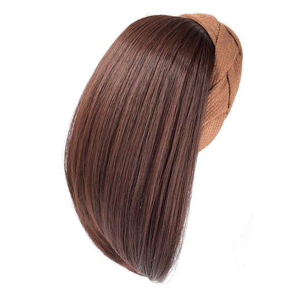 BQBQERT Synthetic Fiber Hair Extension Wigs Hairpiece Headband for Women Decorative Wigs for Casual Wear and Party Fast Hairstyl