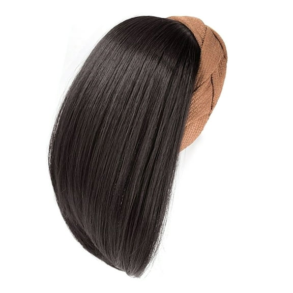BQBQERT Synthetic Fiber Hair Extension Wigs Hairpiece Headband for Women Decorative Wigs for Casual Wear and Party Fast Hairstyl