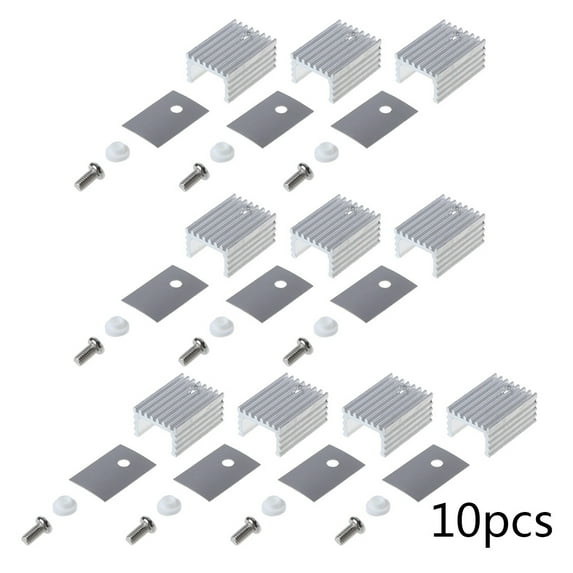 BQBQERT TO-220 Aluminum Sheet Heatsink Transistor Heat Sink Radiator 10PCS/Set