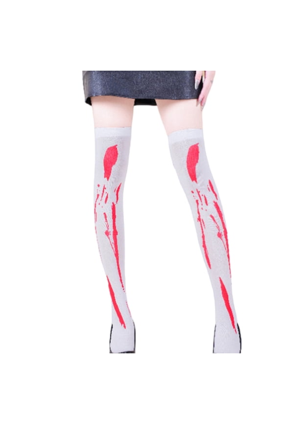 Trendy Anime Style Long Socks Feather Pattern Textured Polyester Blend Comfort