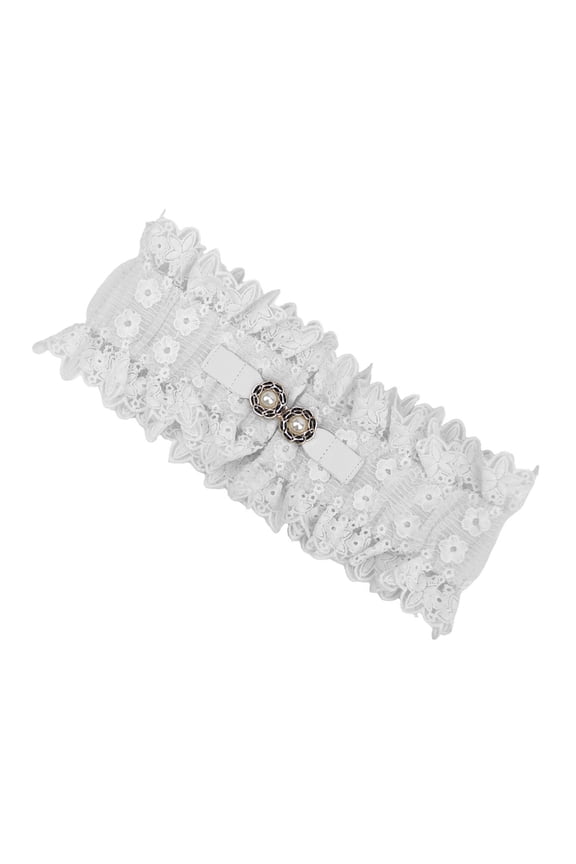Trendy Stylish Body Chain for Dress Stage Dancing for Women Elegant Pearls Flower Hot Girl Lace Belt Dress Chain