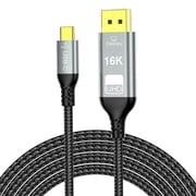 BQBQERT USB C to DisplayPort 2.1 Video Cable Adapters for Laptops Tablets Supporting 16K 30Hz 8K 60Hz 4K Resolution Professional
