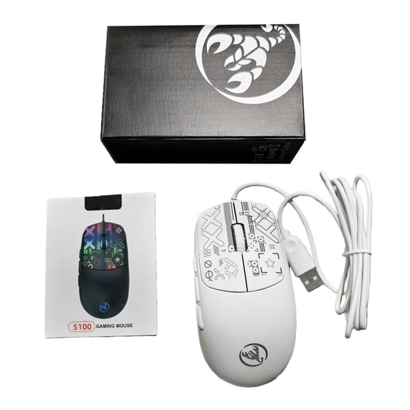 BQBQERT USB Corded Gaming Mouse 3600DPI 6 Button RGBs Lighting For PC Laptop Desktop