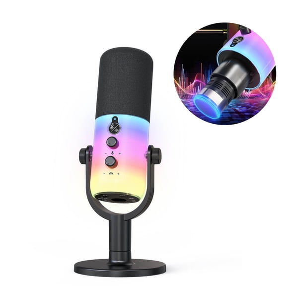 BQBQERT USB XLR Double Connection Broadcasting Micr With Lighting Sensitivity Dynamic Medication Broadcast Arrange