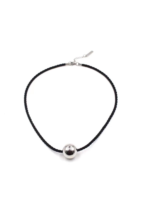 Unique Design Black String Necklace Elegant Beaded Choker Statement Neck Jewelry Copper for Women Teens