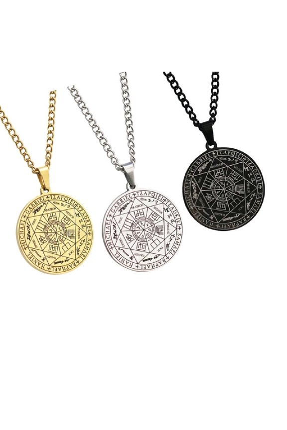 Unique Divination Design Stainless Steel Necklace Symbol Jewelry Adjustable Chain Faith Inspired