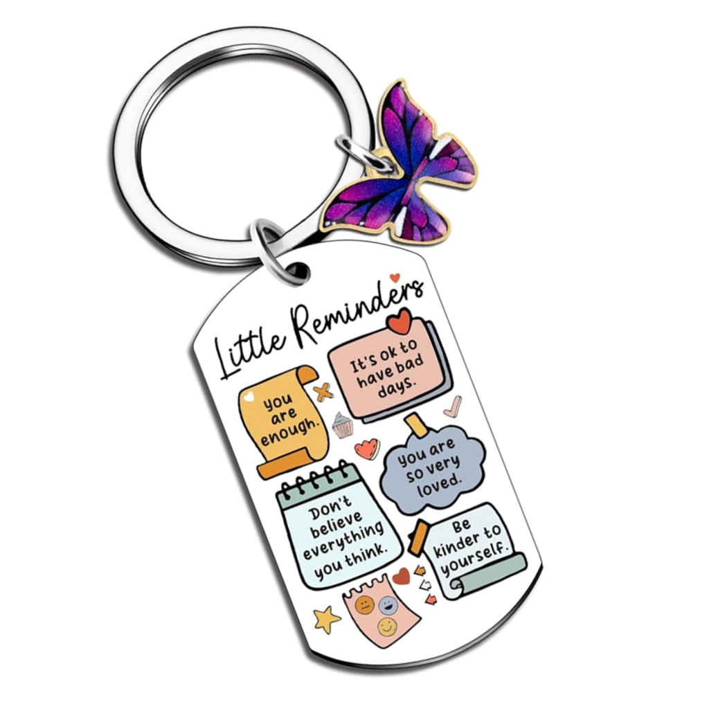 BQBQERT Unique Encouraging Stainless Steel Keyring Feature You Are ...