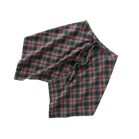 BQBQERT Unisex Hiphop Checkered Layering Wrap Skirt A Line Underskirt Tie Up Asymmetrical Hip Scarf Shirt Extender Streetwear