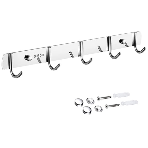 BQBQERT Wall Mounted Clothes Hook Rails Stainless Steel Hook Rails Sturdy Organizers for Secure Hanging in Various Rooms