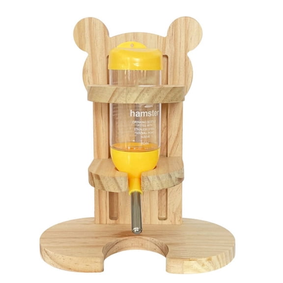 BQBQERT Water Bottle with Stable Wood Bracket for Rabbits Chipmunks Squirrels and Other Small Animals Rodents
