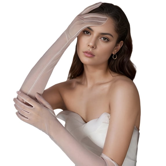 BQBQERT White Gloves for Wedding Gloves Long Full Finger White Gloves Party Supply Halloween Gloves for Cosplay