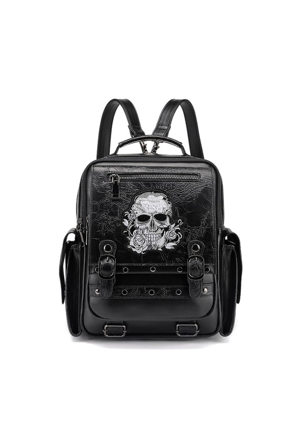 Women Skull Head Backpack College School Rucksack Bag Laptop Backpack Female Large Capacity Travel Daypack