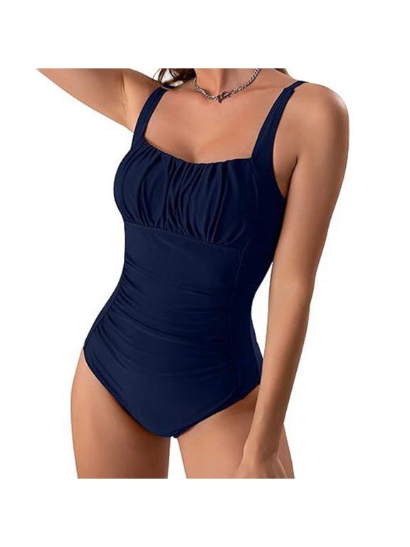 Womens Padded Push Up Monokini Pieced Swimsuit Bathing Suit Tummys Control Swimwears