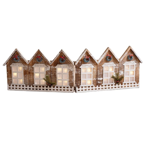 BQBQERT Wood Christmas Decoration Base With Soft Glowing LED Lights Festival Display Christmas Tree Surround